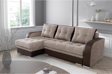 Sydney Hjørnesofa - Beige/Brun - Møbler - Sofaer - Sovesofaer - Sovesofa divan