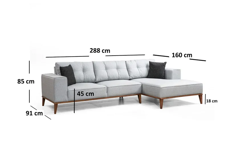 Thrill Sovesofa med Divan Høyre - Grå - Møbler - Sofaer - Sovesofaer - Sovesofa divan