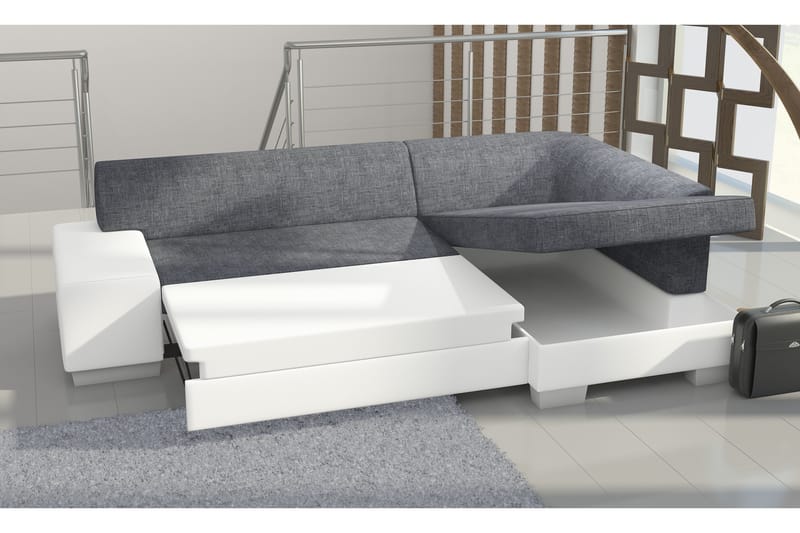 Tietaz Sovesofa med Divan - Grå/Svart - Møbler - Sofaer - Sovesofaer - Sovesofa divan