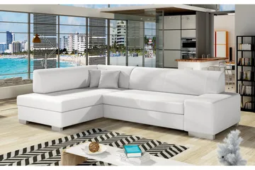 Tietaz Sovesofa med Divan - Hvit - Møbler - Sofaer - Sovesofaer - Sovesofa divan