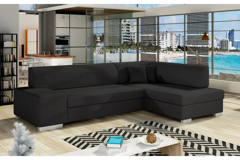 Tietaz Sovesofa med Divan, Svart