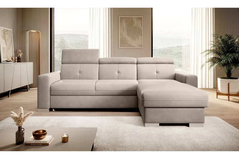 Trent Sovesofa m. Divan med Oppbevaring 3-seter - Beige - Møbler - Sofaer - Sovesofaer - Sovesofa divan
