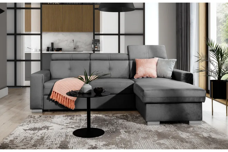 Trent Sovesofa m. Divan med Oppbevaring 3-seter - Grå - Møbler - Sofaer - Sovesofaer - Sovesofa divan