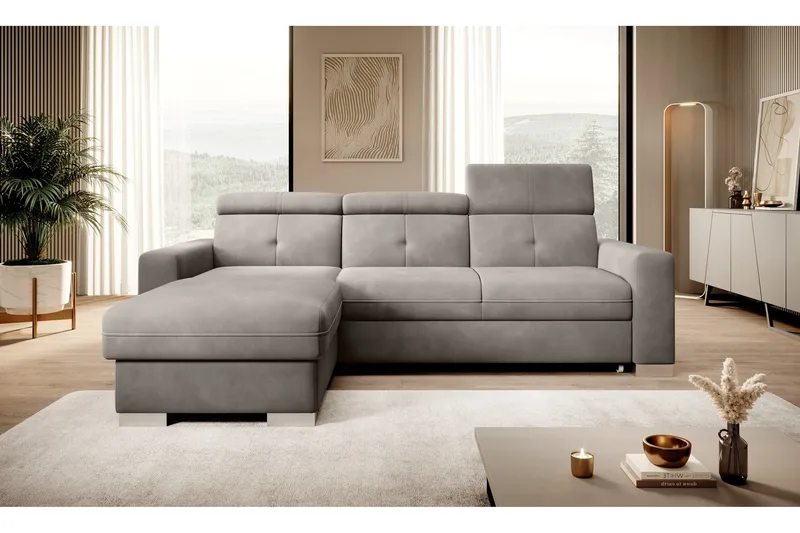 Trent Sovesofa m. Divan med Oppbevaring 3-seter, Grå