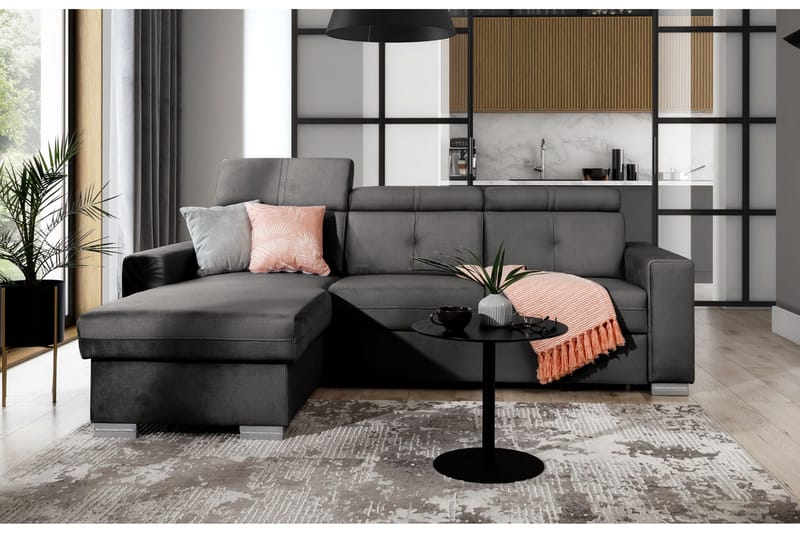 Trent Sovesofa m. Divan med Oppbevaring 3-seter, Grå