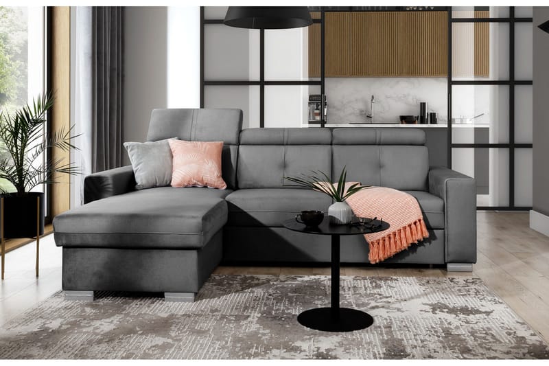 Trent Sovesofa m. Divan med Oppbevaring 3-seter - Grå - Møbler - Sofaer - Sovesofaer - Sovesofa divan