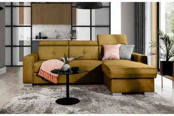 Trent Sovesofa m. Divan med Oppbevaring 3-seter - Gul - Møbler - Sofaer - Sovesofaer - Sovesofa divan
