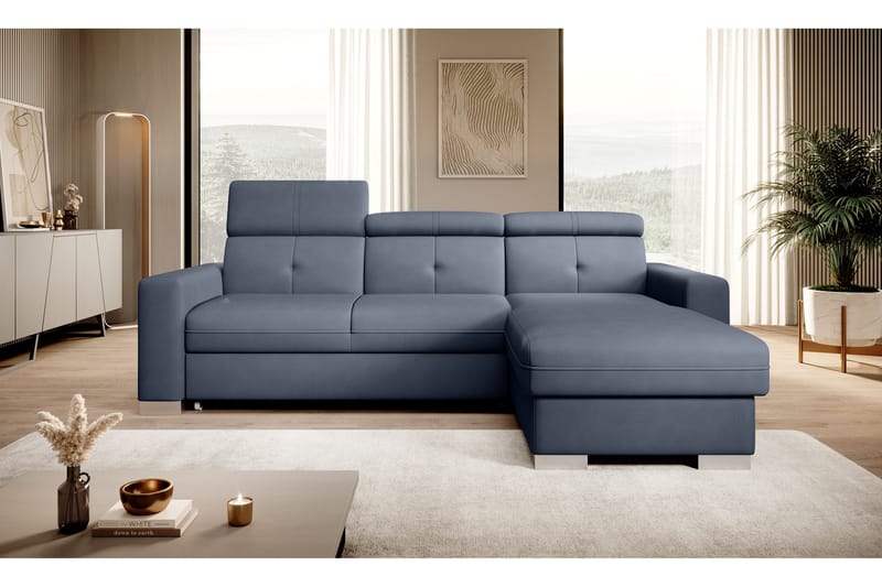 Trent Sovesofa m. Divan med Oppbevaring 3-seter - Mørkeblå - Møbler - Sofaer - Sovesofaer - Sovesofa divan