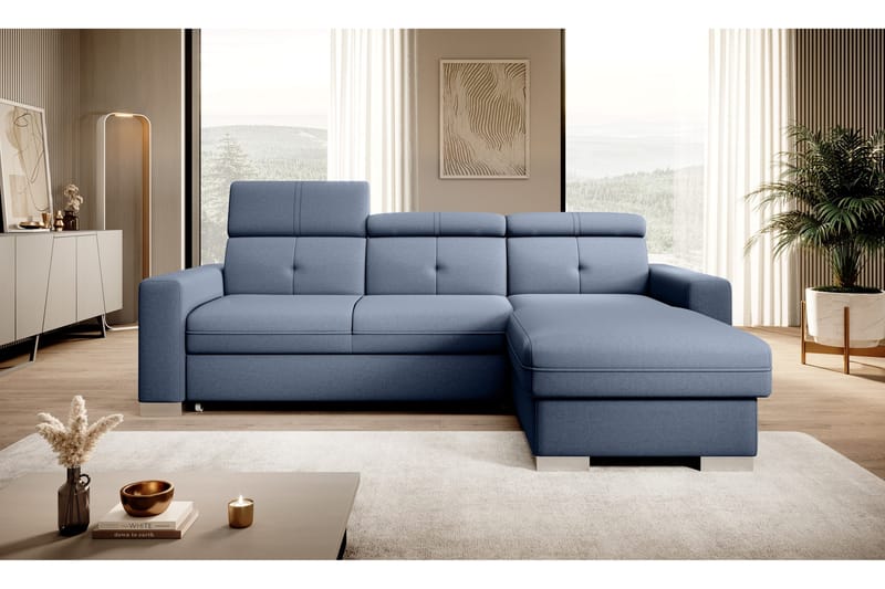 Trent Sovesofa m. Divan med Oppbevaring 3-seter - Mørkeblå - Møbler - Sofaer - Sovesofaer - Sovesofa divan