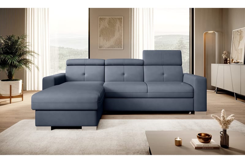 Trent Sovesofa m. Divan med Oppbevaring 3-seter - Mørkeblå - Møbler - Sofaer - Sovesofaer - Sovesofa divan