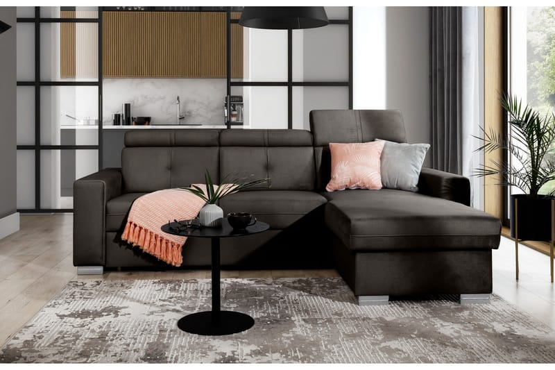 Trent Sovesofa m. Divan med Oppbevaring 3-seter - Mørkebrun - Møbler - Sofaer - Sovesofaer - Sovesofa divan