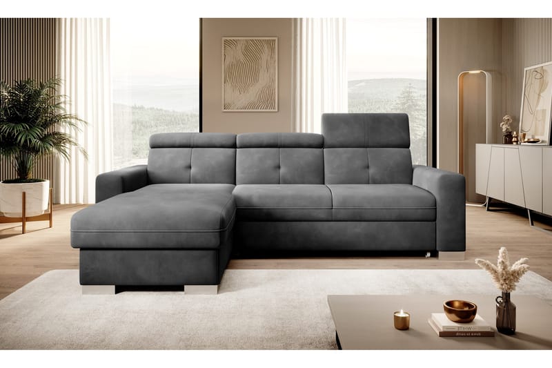 Trent Sovesofa m. Divan med Oppbevaring 3-seter - Mørkegrå - Møbler - Sofaer - Sovesofaer - Sovesofa divan