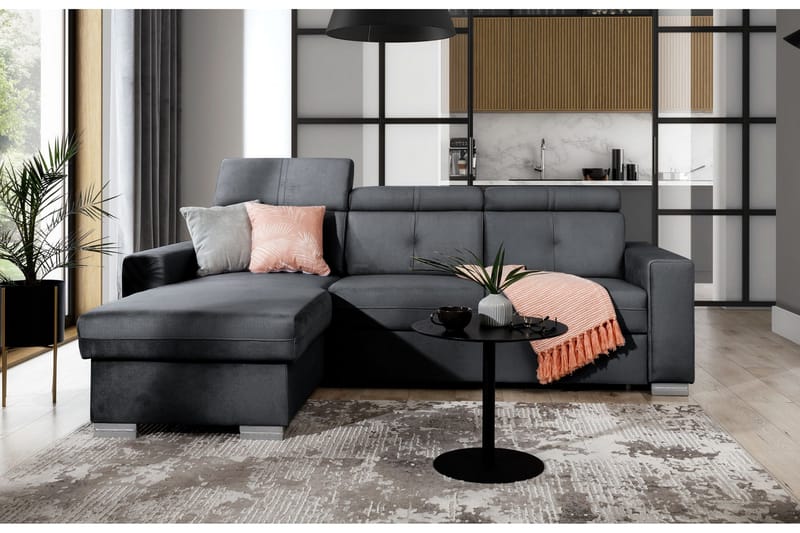 Trent Sovesofa m. Divan med Oppbevaring 3-seter, Mørkegrå