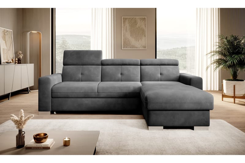 Trent Sovesofa m. Divan med Oppbevaring 3-seter - Mørkegrå - Møbler - Sofaer - Sovesofaer - Sovesofa divan