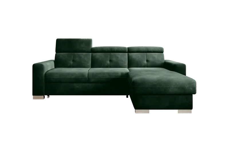 Trent Sovesofa m. Divan med Oppbevaring 3-seter, Mørkegrønn