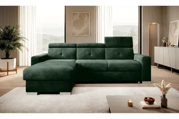 Trent Sovesofa m. Divan med Oppbevaring 3-seter - Mørkegrønn - Møbler - Sofaer - Sovesofaer - Sovesofa divan