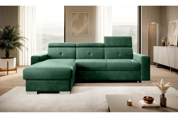 Trent Sovesofa m. Divan med Oppbevaring 3-seter - Mørkegrønn - Møbler - Sofaer - Sovesofaer - Sovesofa divan