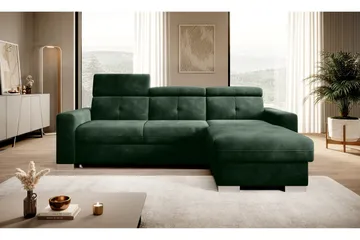 Trent Sovesofa m. Divan med Oppbevaring 3-seter - Mørkegrønn - Møbler - Sofaer - Sovesofaer - Sovesofa divan