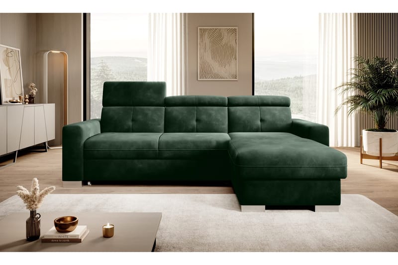 Trent Sovesofa m. Divan med Oppbevaring 3-seter - Mørkegrønn - Møbler - Sofaer - Sovesofaer - Sovesofa divan