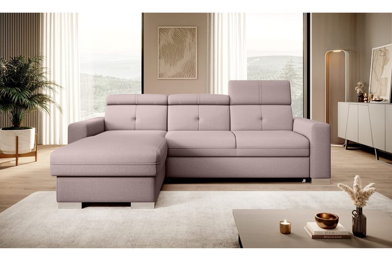 Trent Sovesofa m. Divan med Oppbevaring 3-seter - Rosa - Møbler - Sofaer - Sovesofaer - Sovesofa divan