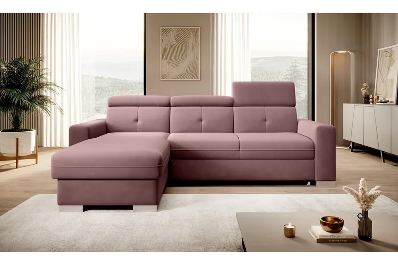 Trent Sovesofa m. Divan med Oppbevaring 3-seter - Rosa - Møbler - Sofaer - Sovesofaer - Sovesofa divan