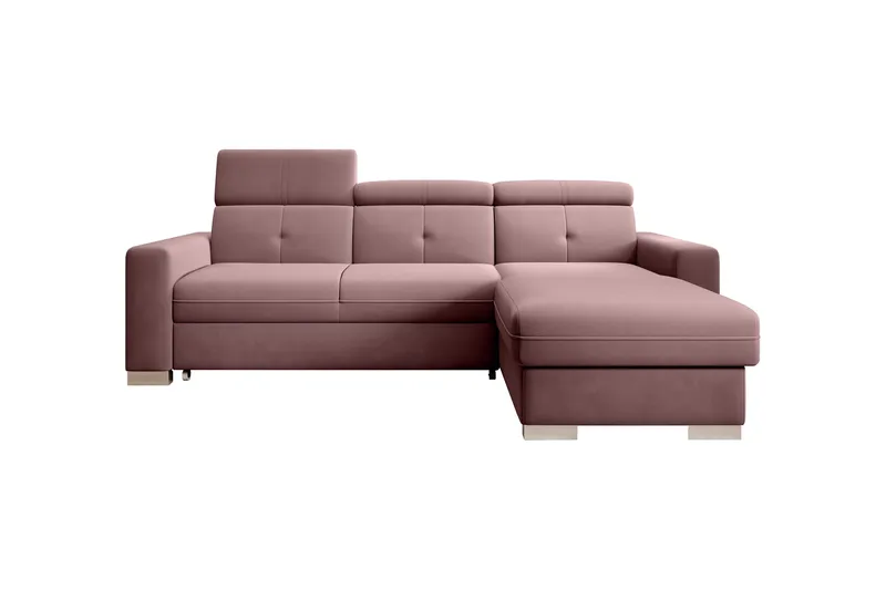 Trent Sovesofa m. Divan med Oppbevaring 3-seter, Rosa