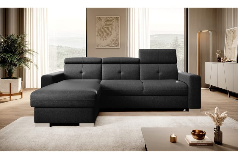 Trent Sovesofa m. Divan med Oppbevaring 3-seter - Svart - Møbler - Sofaer - Sovesofaer - Sovesofa divan