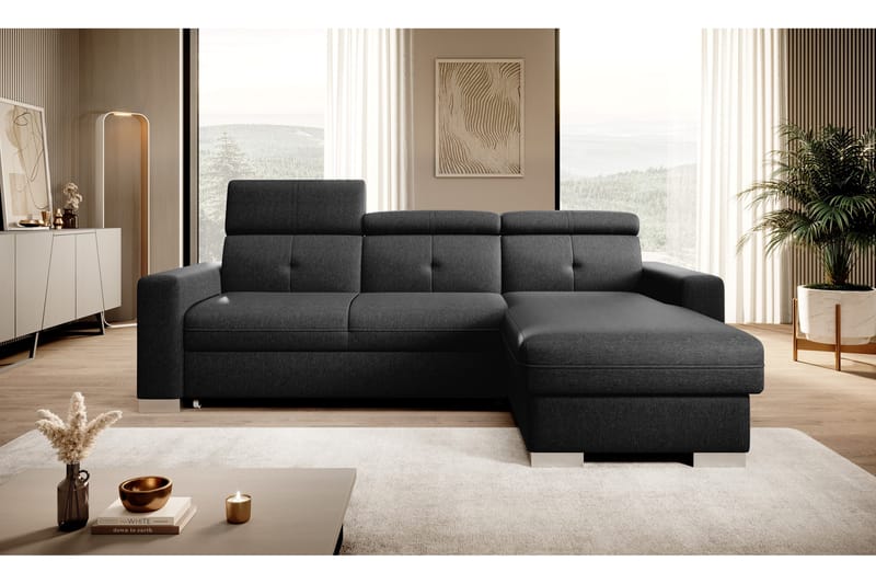 Trent Sovesofa m. Divan med Oppbevaring 3-seter - Svart - Møbler - Sofaer - Sovesofaer - Sovesofa divan