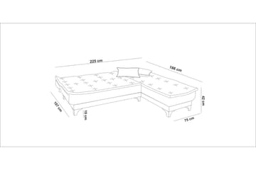 Turso Sovesofa med Divan Høyre - Blå - Møbler - Sofaer - Sovesofaer - Sovesofa divan