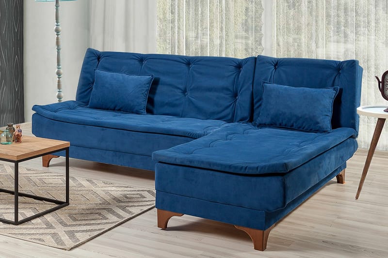 Turso Sovesofa med Divan Høyre - Blå - Møbler - Sofaer - Sovesofaer - Sovesofa divan