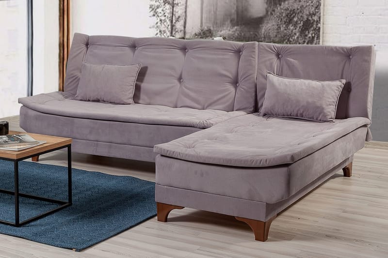 Turso Sovesofa med Divan Høyre - Grå - Møbler - Sofaer - Sovesofaer - Sovesofa divan