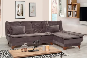 Turso Sovesofa med Divan Høyre - Grå - Møbler - Sofaer - Sovesofaer - Sovesofa divan