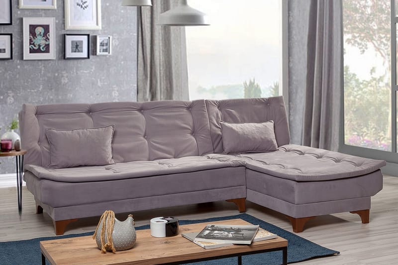 Turso Sovesofa med Divan Høyre - Grå - Møbler - Sofaer - Sovesofaer - Sovesofa divan