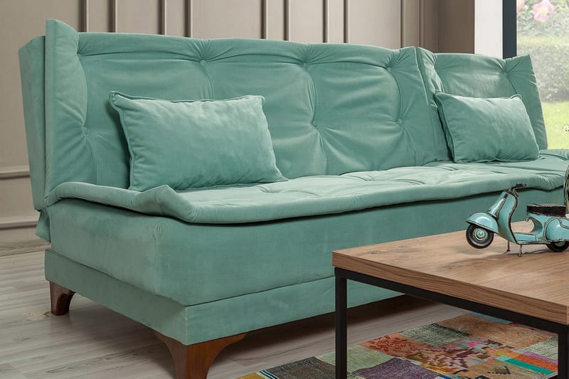 Turso Sovesofa med Divan Høyre - Grønn - Møbler - Sofaer - Sovesofaer - Sovesofa divan