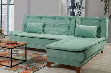 Turso Sovesofa med Divan Høyre - Grønn - Møbler - Sofaer - Sovesofaer - Sovesofa divan
