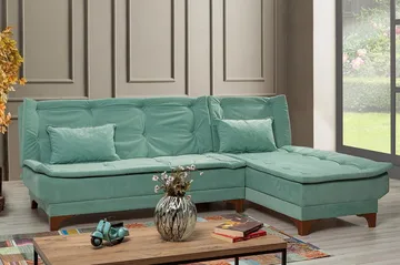 Turso Sovesofa med Divan Høyre - Grønn - Møbler - Sofaer - Sovesofaer - Sovesofa divan