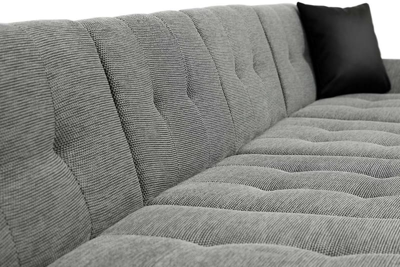 U-sovesofa Linwood - Grå/Hvit/Rød - Skinnsofaer - Sovesofa divan - U sovesofa - Fløyelssofaer