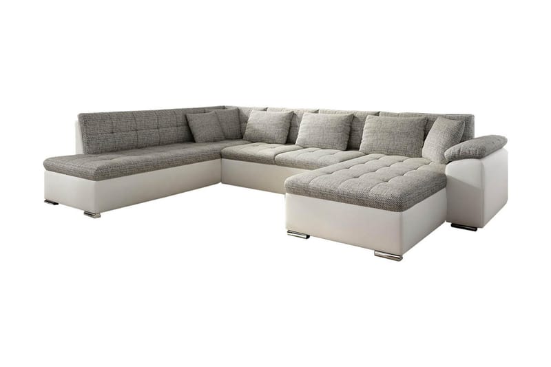 U-sovesofa Niko 350x205x76 cm - Beige / Grå - Skinnsofaer - Sovesofa divan