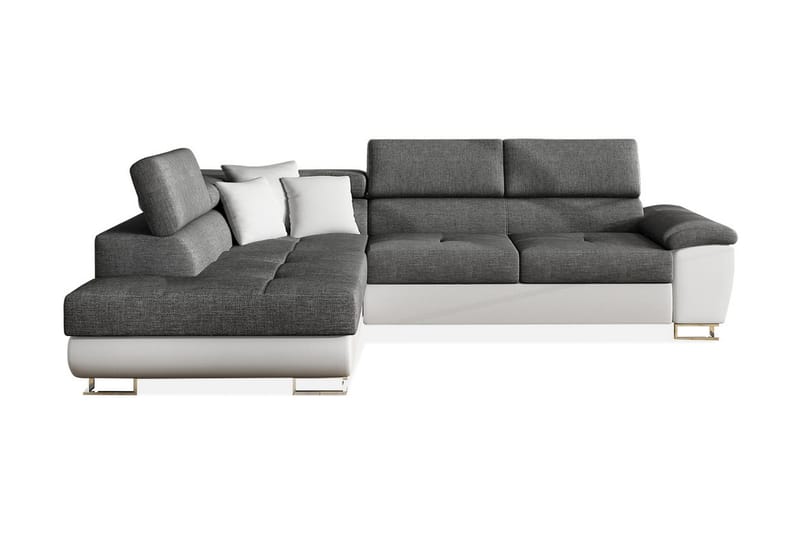 U-Sovesofa Oertel - Hvit/Grå - Skinnsofaer - Sovesofa divan