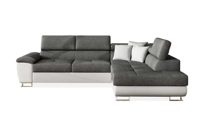 U-Sovesofa Oertel - Hvit/Grå - Skinnsofaer - Sovesofa divan