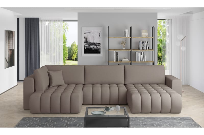 U-sovesofa Robstown Divan Høyre - Gul - Sovesofa divan