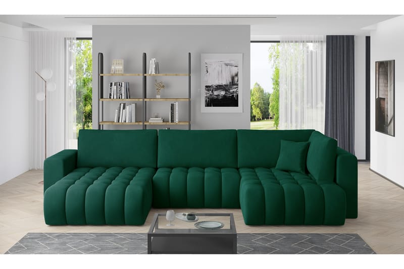 U-sovesofa Robstown Divan Venstre - Grønn - Sovesofa divan