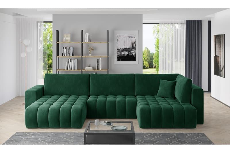 U-sovesofa Robstown Divan Venstre - Grønn - Sovesofa divan