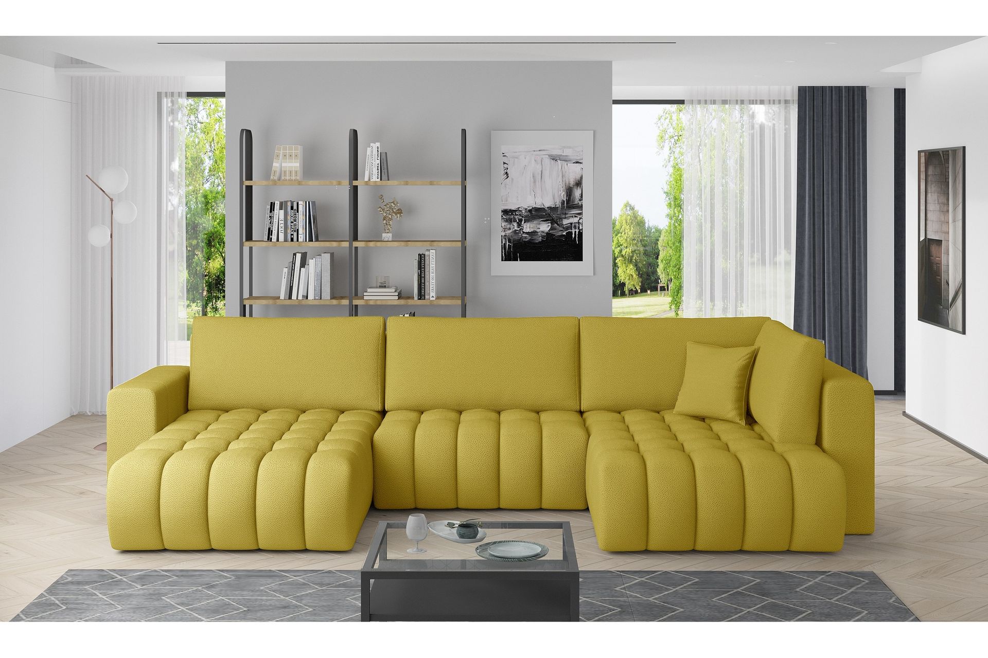 U-sovesofa Robstown Divan Venstre - Gul - Møbler - Sofaer - Sovesofaer - Sovesofa divan