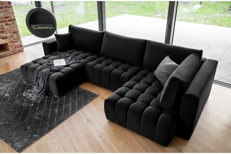 U-sovesofa Robstown Divan Venstre - Svart - Sovesofa divan