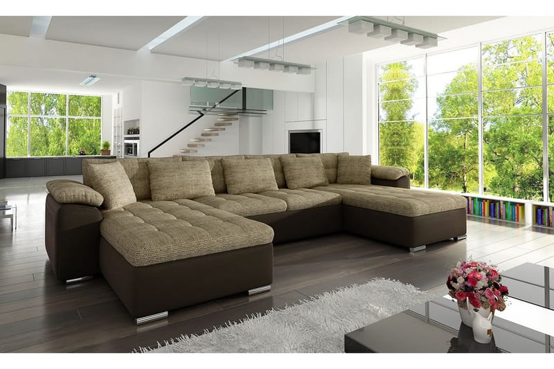 U-sovesofa Wicenza 375x155x76 cm - U sovesofa - Skinnsofaer - Sovesofa divan