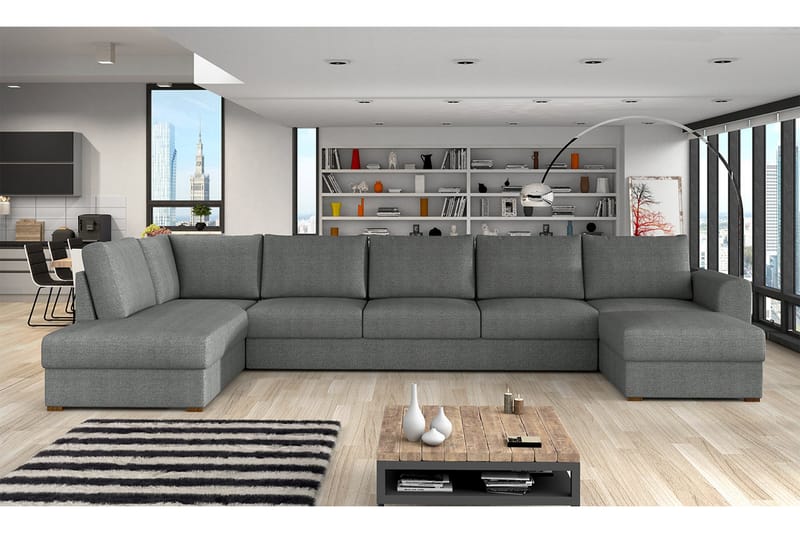 U-sovesofa Willhem Stor Venstre - Grå - Møbler - Sofaer - Sovesofaer - Sovesofa divan