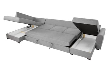 U-sovesofa Willhem Stor Venstre - Svart - Møbler - Sofaer - Sovesofaer - Sovesofa divan