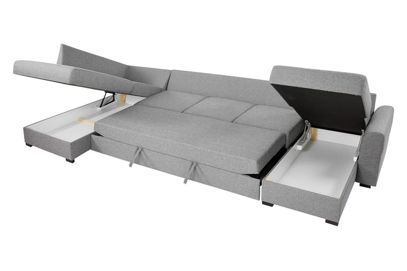 U-sovesofa Willhem Stor Venstre - Svart - Møbler - Sofaer - Sovesofaer - Sovesofa divan