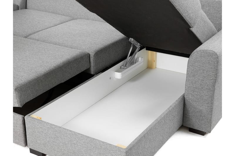 U-sovesofa Willhem Stor Venstre - Svart - Møbler - Sofaer - Sovesofaer - Sovesofa divan